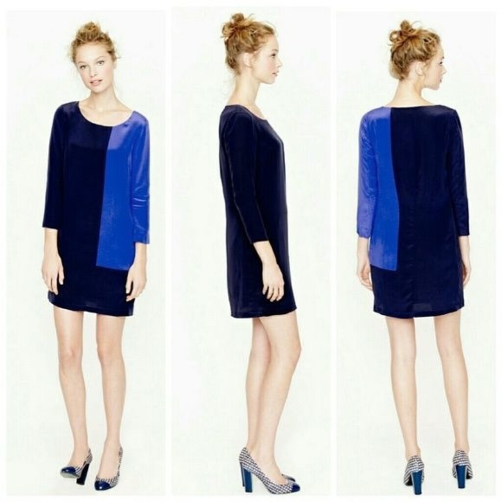 DR100 J. Crew Jules 100% Silk Shift Dress
